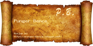 Punger Bence névjegykártya